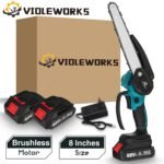 88VF Brushless 8 Inch Electric Chain Saw Rechargeable Handheld Pruning Mini Wood Power Tool For Makita 18V Battery By VIOLEWORKS