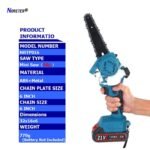 21 V Brushless Electric Saw with Oiler Cordless Portable Pruning Wood Saw 2pcs Li-ion Battery Mini Chainsaw Garden Power Tools